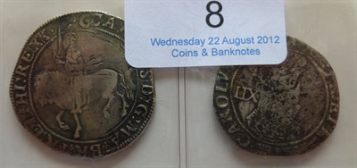 Lot 8 - Charles I Halfcrown MM bell, parts of obv. legend and king double-struck;  king and horse and...