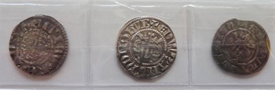 Lot 20 - 3 x English Silver Pennies: Henry III long cross, Ricard on Lvnd, class Vg, struck slightly...