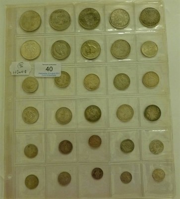 Lot 40 - 30 x  British Commonwealth and Colonial Silver Coins including:  South Africa  2 x halfcrowns 1941