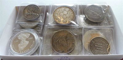 Lot 60 - 20 x Silver and CuNi Crowns and Crown-Size Coins comprising: 5 x Silver: 2 x Trade Dollars:...