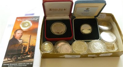 Lot 80 - 16 x UK and Foreign Silver and Silver Proof Coins comprising: UK £2 1986 'Commonwealth...