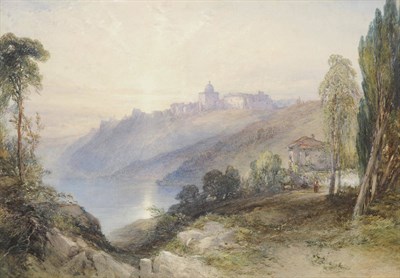 Lot 774A - William Callow R.W.S. (1812-1908) "Castel Gandolfo (the Pope's Summer Residence)" Signed and...