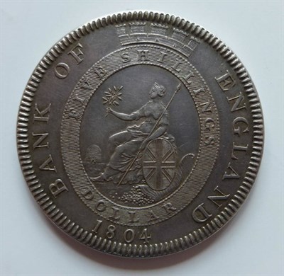 Lot 101 - BofE Dollar 1804, top leaf to left side of E, rev. upright K to left of shield, a few light...