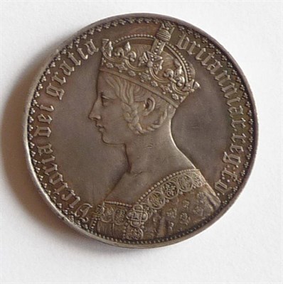 Lot 102 - Victoria Gothic Crown 1847 UNDECIMO, minor marks on bust, light obv. hairlines and minor edge...