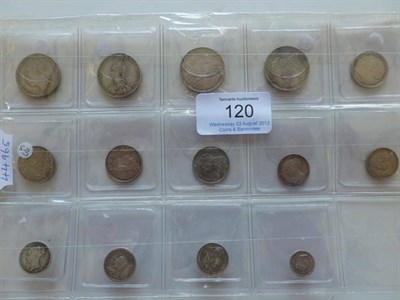 Lot 120 - Victoria 14 x Silver Coins comprising: 4 x Shillings 1878 die 20 contact marks otherwise Fine,...