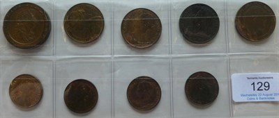 Lot 129 - 5 x Pennies:  1797 obv. metal flaw at 9 o'clock otherwise virtually flawless edge and fields...