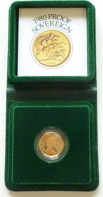 Lot 137 - Proof Sovereign 1980, with certificate, in CofI, FDC