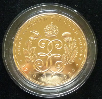 Lot 140 - Gold Proof Commemorative Crown 1990 'Queen Mother's 90th Birthday'  (40.08g, 22ct), with...