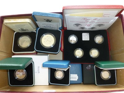 Lot 143 - A Collection of English Silver Proofs comprising: 3 x crowns 1980/81/93, 3 x £1 1983/88/99,...