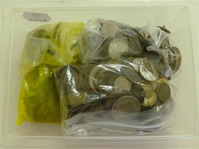 Lot 148 - Miscellaneous Lot comprising 80+ mixed foreign coins including 14 x silver (63.3g), £1.15...