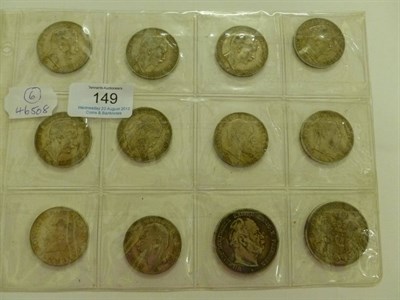 Lot 149 - German States, 12 x Silver Coins comprising: Prussia 5 x 3 marks 1908A, 1910A and 1912A(x3) and...