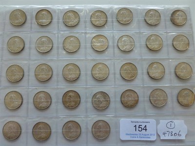 Lot 154 - 32 x Sixpences, all 1887JH shield rev, from an original RM roll of 50, a few with light golden...