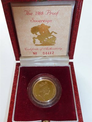 Lot 178 - Proof Sovereign 1988,  with certificate, in CofI, FDC