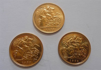 Lot 181 - 3 x Half Sovereigns 1982 BU