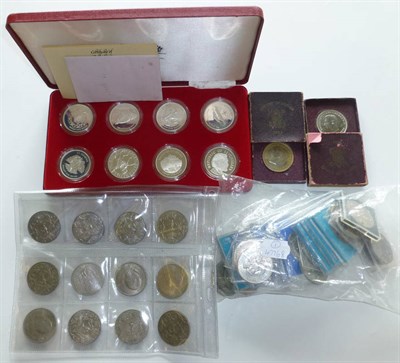 Lot 185 - A Set of 8 x Silver Jubilee Commemorative Silver Proof Crowns 1977:  UK, St Helena, Jersey,...