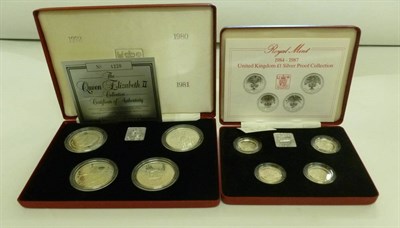 Lot 221 - RM UK Silver Proof 4-Coin £1 Collection 1984-87, revs with national floral emblems (thistle,...