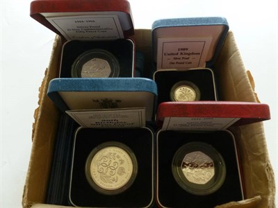 Lot 231 - A Collection of UK Silver Proofs comprising: 6 x £1: 1983, 1988, 1989(x3) and 1993),  3 x...