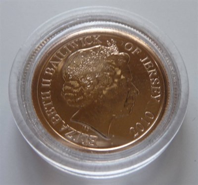 Lot 255 - Jersey Proof Sovereign 2010, 'Restoration of the Monarchy' rev. design of rev. of Charles II...