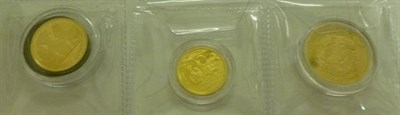 Lot 264 - 3 x Gold Coins  comprising: China 1/10 oz 50 yuan (3.1g of .999 gold) and 2 x fantasy coins:...