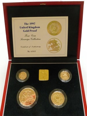 Lot 272 - RM 4-Coin Gold Proof Set 1997 ('Gold Proof Sovereign Four-Coin Collection') comprising £5,...