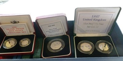 Lot 283 - A Collection of UK Silver Proofs comprising: 7 x £1: 1983/94/95/98/99/2000/01, a Silver...