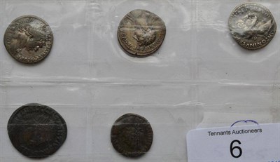 Lot 6 - Roman, 3 x Silver Denarii:  Trajan, rev. SPQR OPTIMO PRINCIPI, Genius standing left holding...