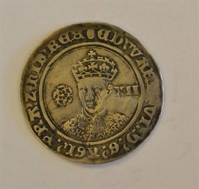 Lot 12 - Edward VI Shilling, facing bust fine silver issue, MM tun, sometime creased & straightened, several