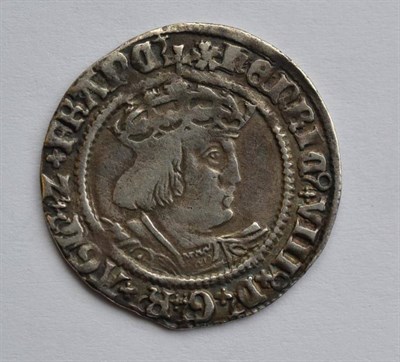 Lot 13 - Henry VIII Profile Groat, 2nd coinage, MM rose, Laker bust A3 with Lombardic lettering both sides &