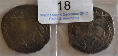 Lot 18 - Charles I, 2 x Tower Mint (under Parliament) Halfcrowns: (1) MM triangle in circle, group IV,...