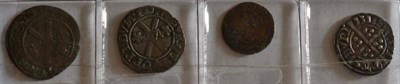 Lot 24 - Scotland, 2 x bawbees: (1) James V (1513-1542), 3rd coinage, Edinburgh Mint, MM lis, obv....