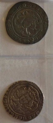 Lot 27 - Edward III, 2 x Groats: (1) London Mint, Lombardic M, closed C & E, annulet in one quarter of...