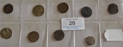 Lot 28 - 9 x Silver Pennies: Henry II Short Cross, London Mint, Iohan on Lvnd, class 1b; John,...