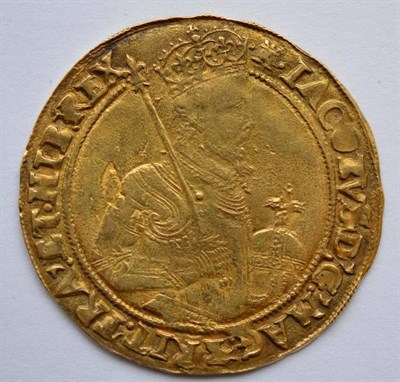 Lot 32 - James I Gold Unite MM tower, 4th bust; full, almost perfectly round, flan, slightly soft strike...