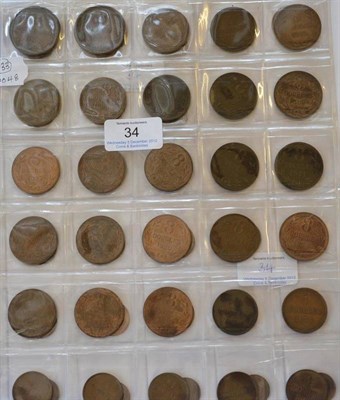 Lot 34 - Guernsey, A Collection of 19th & Early 20th Century Bronze Coins comprising:  23 x 8 Doubles:...