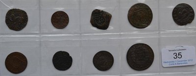 Lot 35 - Spain, 5 x 15th to 17th century coins: 2 maravedis of Ferdinand & Isabella (1469-1504), 4 maravedis