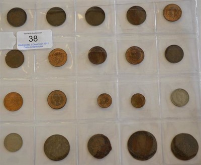 Lot 38 - Miscellaneous English Silver & Bronze Coins comprising: halfcrown 1936, sixpence 1899, groat...