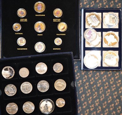 Lot 43 - Miscellaneous Lot including:4 x silver proof £5 with colourised Olympics logo 2009(x2) &...