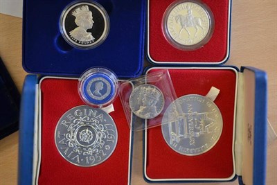 Lot 46 - 3 x UK Silver Proof Coins comprising:  £5 2002 'Golden Jubilee,' crown 1977 & 20p (piedfort)...