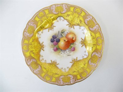 Lot 24 - A Royal Worcester Porcelain Fruit Painted Cabinet Plate, F Higgins, mid 20th century, of...