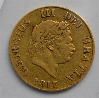 Lot 61 - George III, Half Sovereign 1817, minor marks on bust o/wise Fine