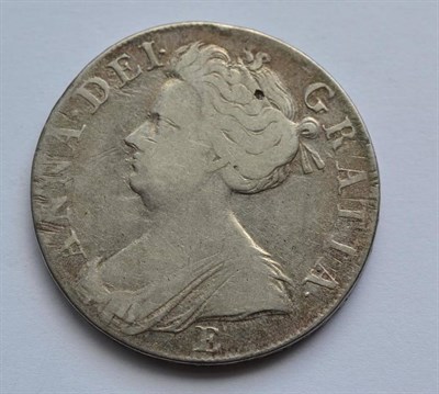 Lot 77 - Anne Crown 1708/7E SEPTIMO, small metal flaw in Queen's hair, adjustment marks at 'ANNA' &...