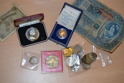 Lot 118 - Miscellaneous Lot including: Proof Half Sovereign 1989 '500th Anniversary of the Sovereign' in CofI