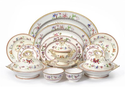 Lot 33 - A Composite Royal Worcester Vitreous Famille Rose Floral Pattern  Dinner Service, circa...