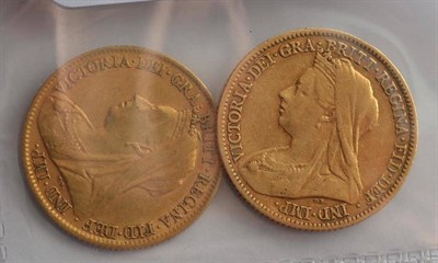 Lot 151 - Victoria, 2 x Half Sovereigns: 1895 GFine to AVF & 1900 Fine