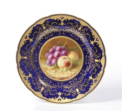 Lot 35 - A Coalport Porcelain Fruit Painted Large Plate, Frederick H Chivers, early 20th century, lobed...