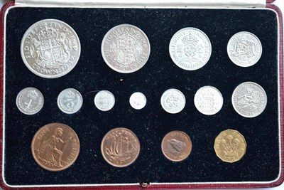 Lot 161 - Proof Set 1937, 15 coins crown to Maundy penny in red leatherette CofI, case in very good condition