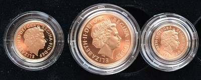 Lot 177 - RM 3-Coin Gold Proof Sovereign Set 2002, issued for Golden Jubilee, comprising  £2,...