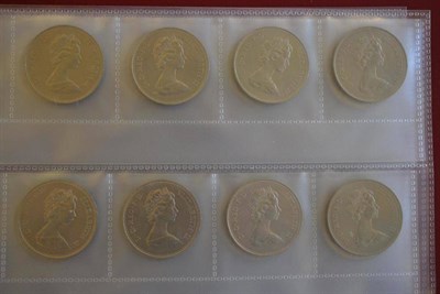 Lot 198 - A Collection of English Coins In 3 Albums including:  sixpences, shillings, florins &...