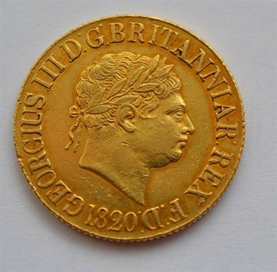 Lot 201 - George III Sovereign 1820, closed '2', minor marks, some brilliance, VF