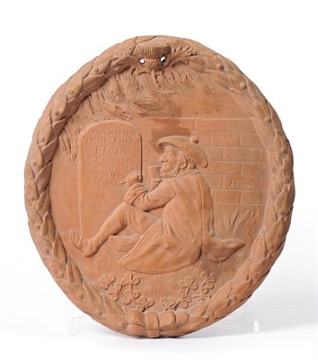 Lot 40 - Gladstone Home Rule Interest: An Oval Terracotta Wall Plaque, by A George, circa 1898, worked...